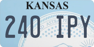 KS license plate 240IPY
