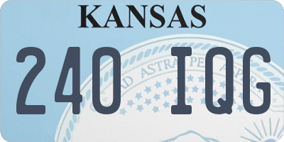 KS license plate 240IQG