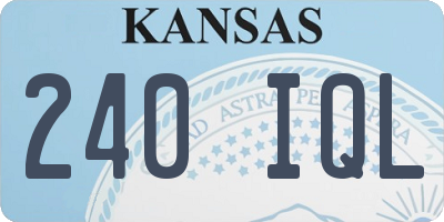 KS license plate 240IQL