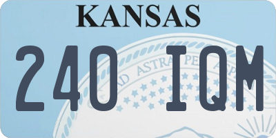 KS license plate 240IQM