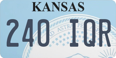 KS license plate 240IQR