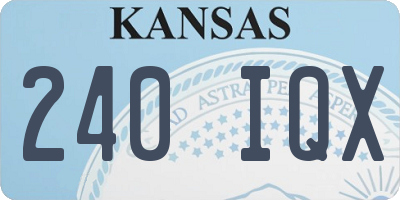 KS license plate 240IQX
