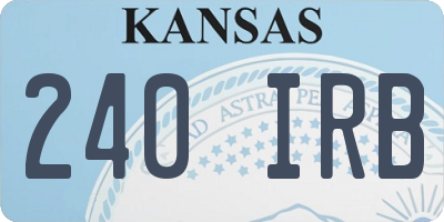 KS license plate 240IRB