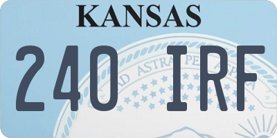 KS license plate 240IRF