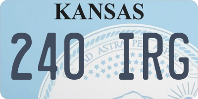 KS license plate 240IRG