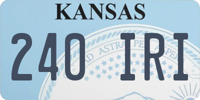 KS license plate 240IRI
