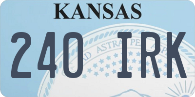KS license plate 240IRK
