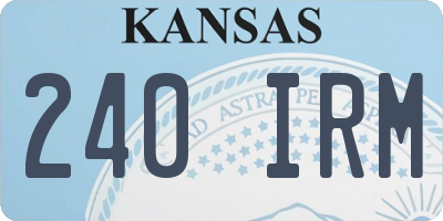 KS license plate 240IRM