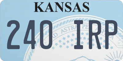 KS license plate 240IRP
