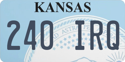 KS license plate 240IRQ