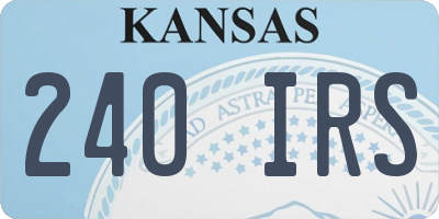 KS license plate 240IRS