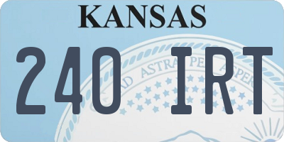 KS license plate 240IRT