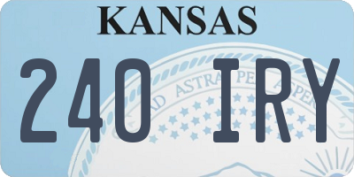 KS license plate 240IRY