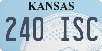 KS license plate 240ISC