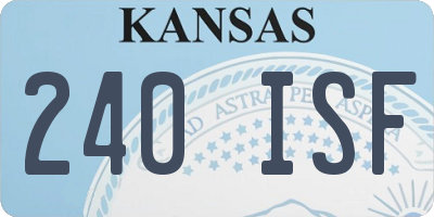 KS license plate 240ISF