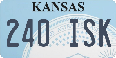 KS license plate 240ISK