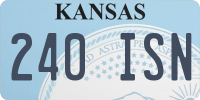 KS license plate 240ISN