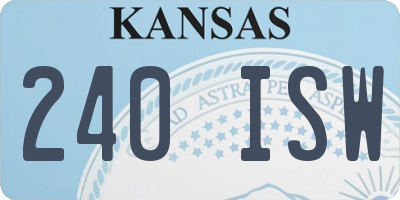 KS license plate 240ISW