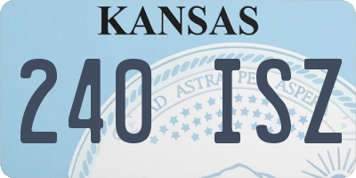 KS license plate 240ISZ