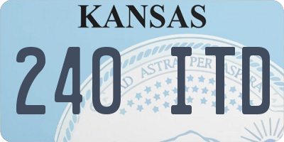 KS license plate 240ITD