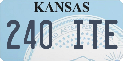 KS license plate 240ITE