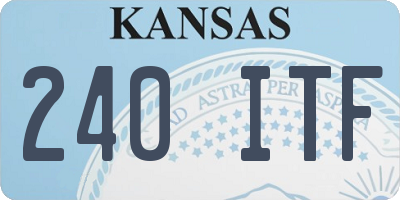 KS license plate 240ITF