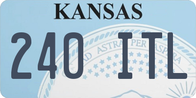 KS license plate 240ITL