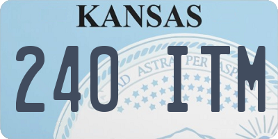 KS license plate 240ITM