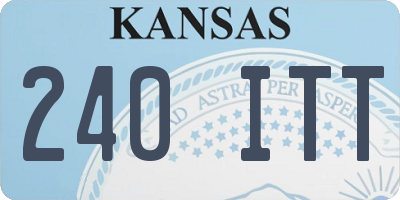 KS license plate 240ITT