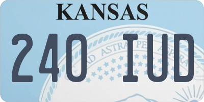 KS license plate 240IUD