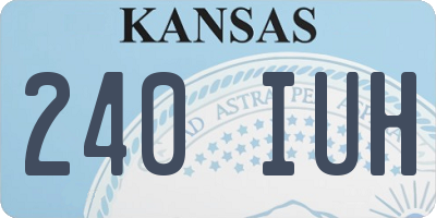 KS license plate 240IUH