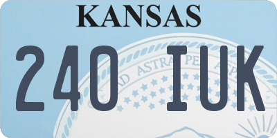 KS license plate 240IUK