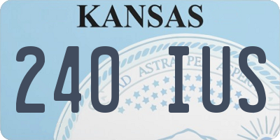 KS license plate 240IUS