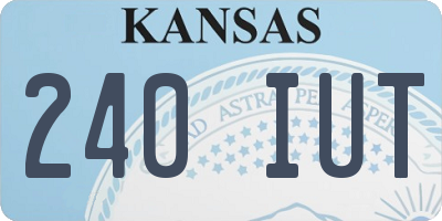 KS license plate 240IUT