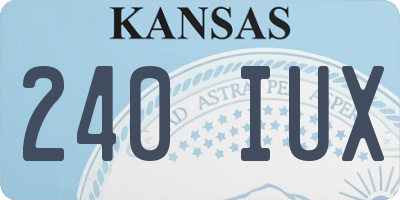 KS license plate 240IUX