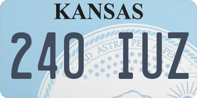 KS license plate 240IUZ