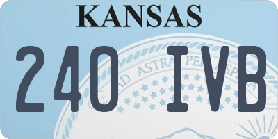 KS license plate 240IVB