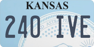 KS license plate 240IVE