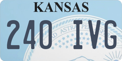 KS license plate 240IVG