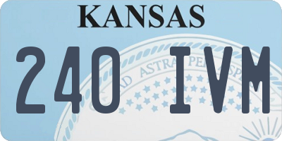 KS license plate 240IVM