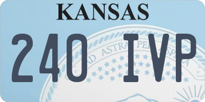 KS license plate 240IVP