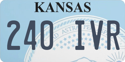 KS license plate 240IVR