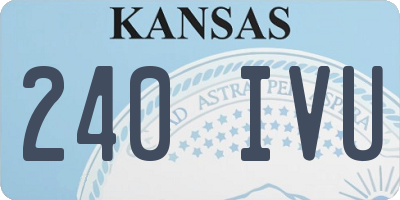 KS license plate 240IVU