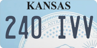 KS license plate 240IVV