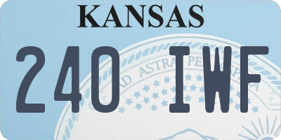 KS license plate 240IWF