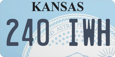 KS license plate 240IWH