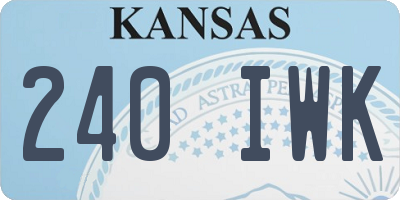 KS license plate 240IWK