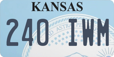 KS license plate 240IWM