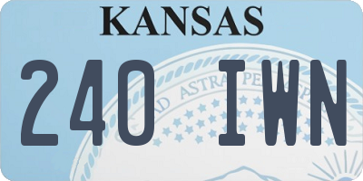 KS license plate 240IWN