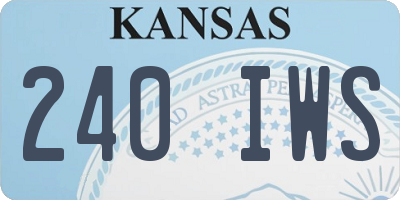 KS license plate 240IWS